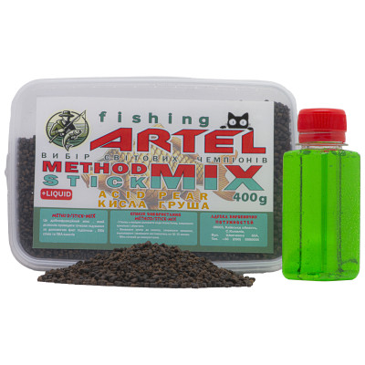 Пеллетс Fishing ARTEL Method Stick Mix, 400г (Кисла груша) + Ліквід