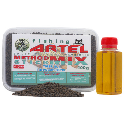 Пеллетс Fishing ARTEL Method Stick Mix, 400г (Тигровий горіх) + Ліквід